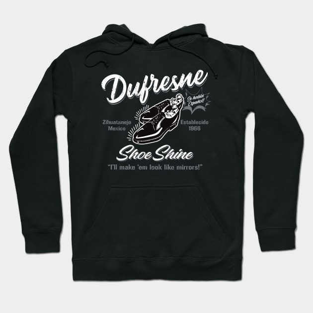 Dufresne Shoe Shine Zihuatanejo Mexico for darks Hoodie by Alema Art